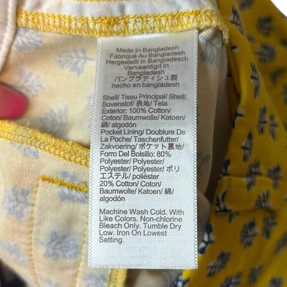 NWT J.Crew Factory Yellow Floral Cotton Shorts 5” Inseam Size 0 - Picture 4 of 4